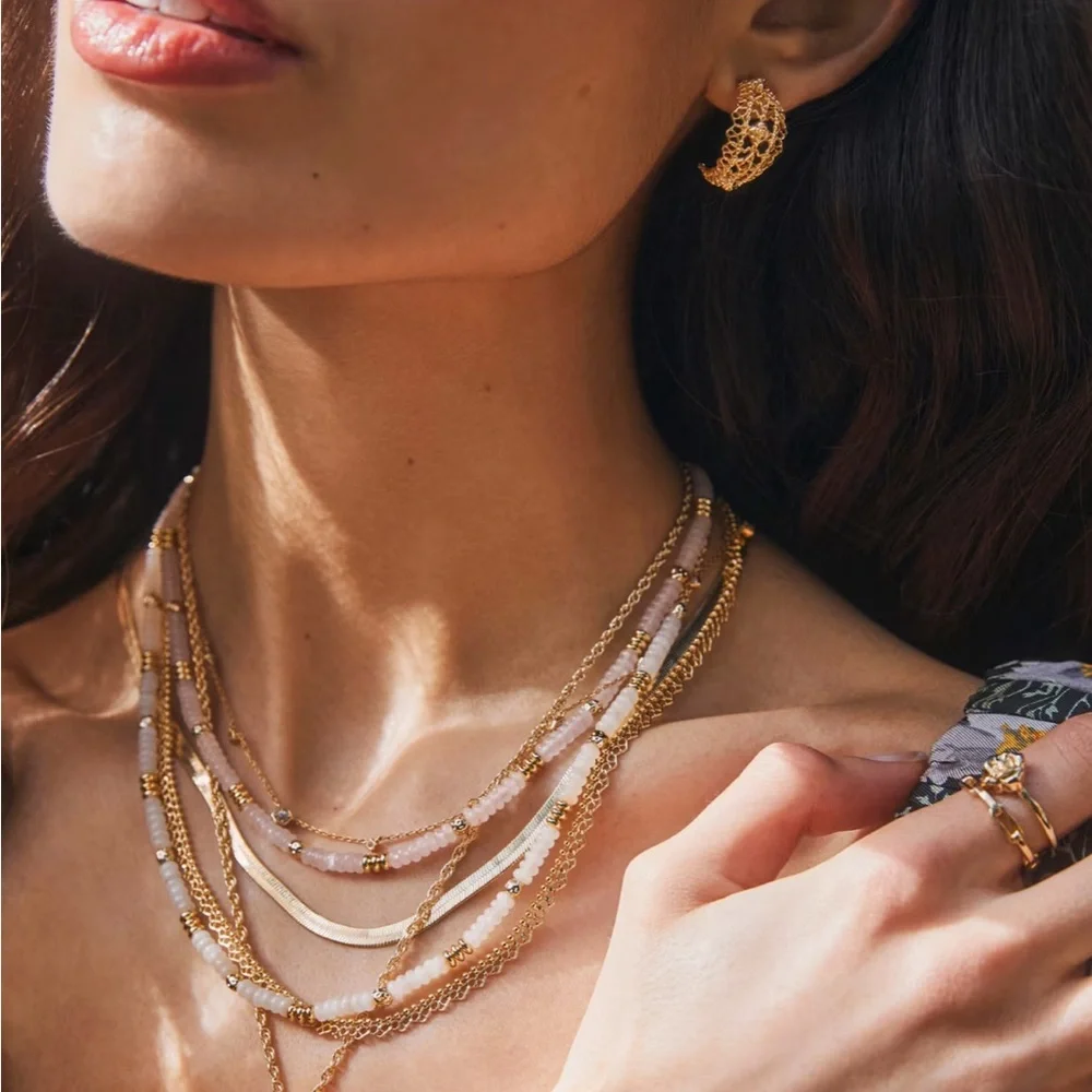 KENDRA SCOTT Krista‎ Lace Gold Huggie Earrings NWT - Picture 3 of 8